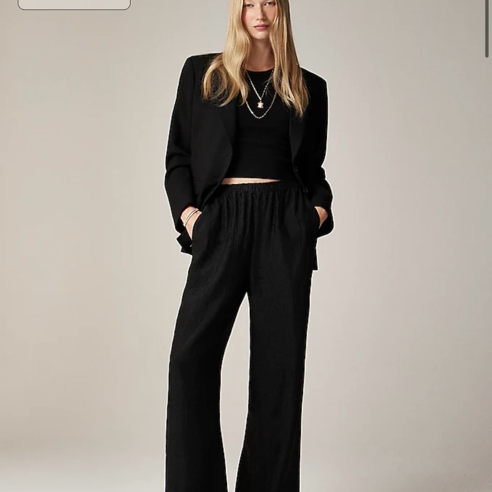 Jcrew Stratus pant in textured satin in Black